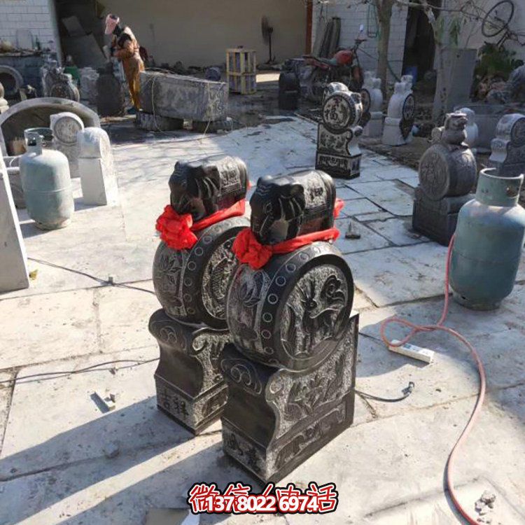 精美大理石仿古舊門墩雕塑，打造完美中式庭院