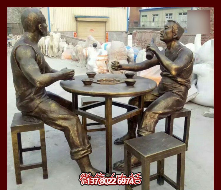 傳承文化，融入雕塑，銅雕人物給你一個古典的庭院別墅