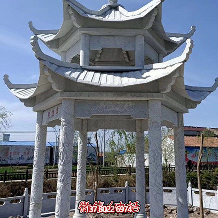 精美大理石石雕涼亭，打造完美的戶外園林景觀