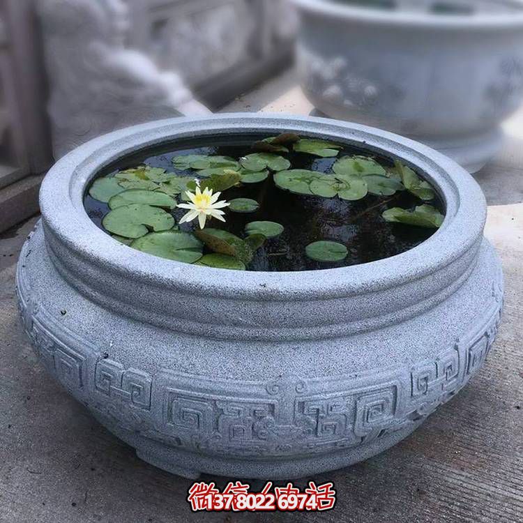 仿古大理石石雕魚缸，用藝術裝點你的生活