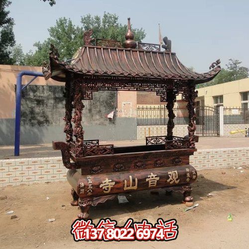 傳統(tǒng)中式香爐宗教雕塑，祈福上香