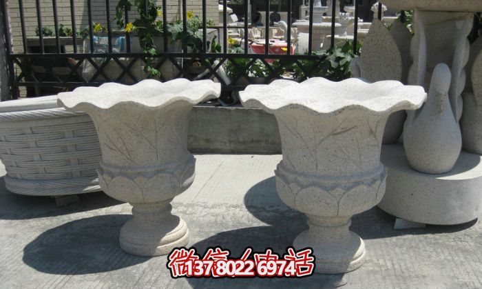 歐式大理石花盆石雕雕塑，締造公園景區精美景觀