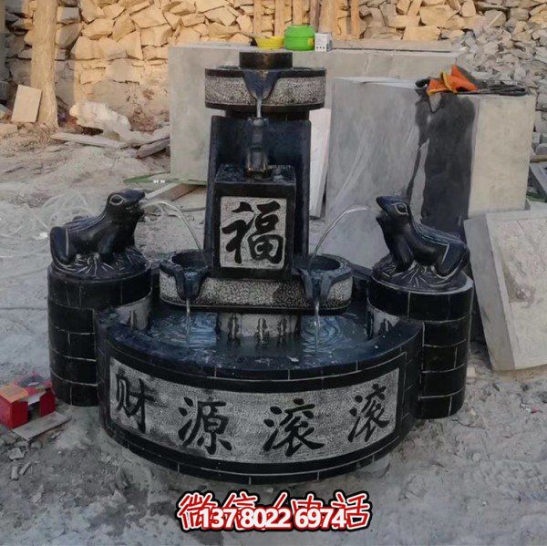 大理石雕刻造景擺件，營造室外庭院財源滾滾流水水
