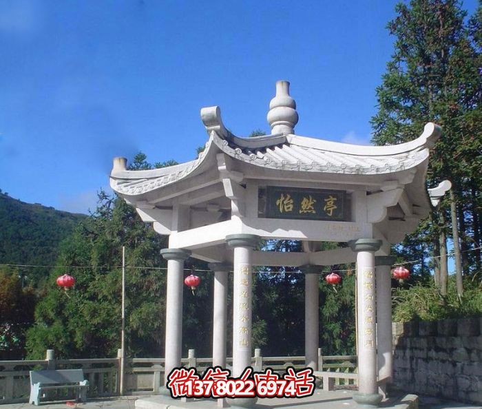 怡然仿古戶外建筑漢白玉擺放，增添農場景觀魅力