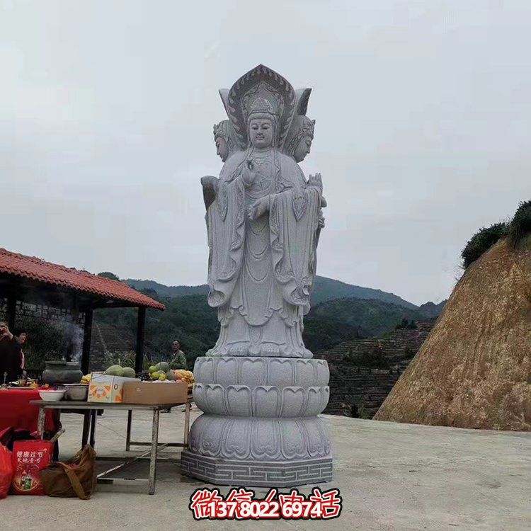 現代藝術石雕觀音雕塑，融入園林景觀的瑰麗大理石家園