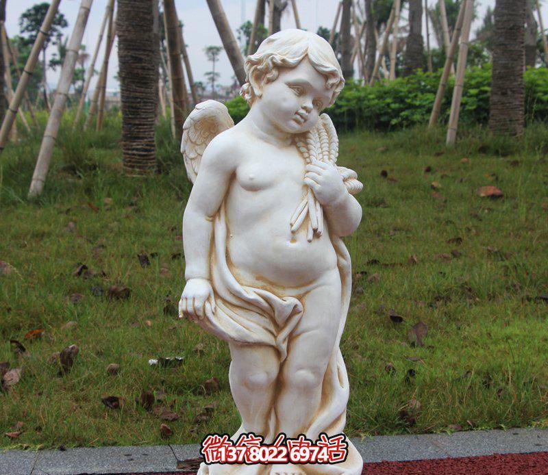 公園擺放西方小天使?jié)h白玉雕塑 公園擺放西方小天使?jié)h白玉雕塑